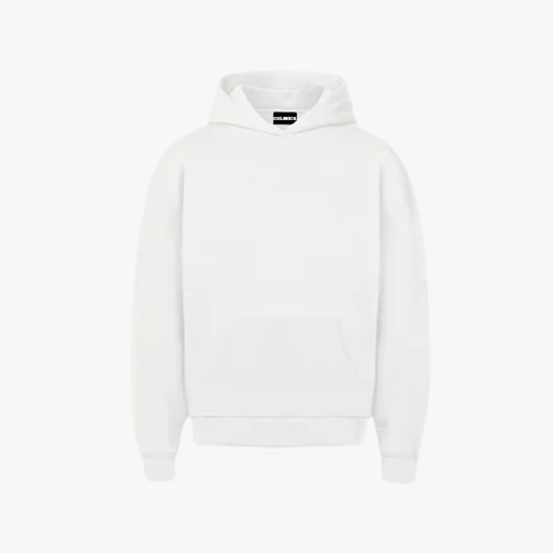 COLESICE white hoodie - fresh, clean, and minimalist streetwear crafted for premium comfort.