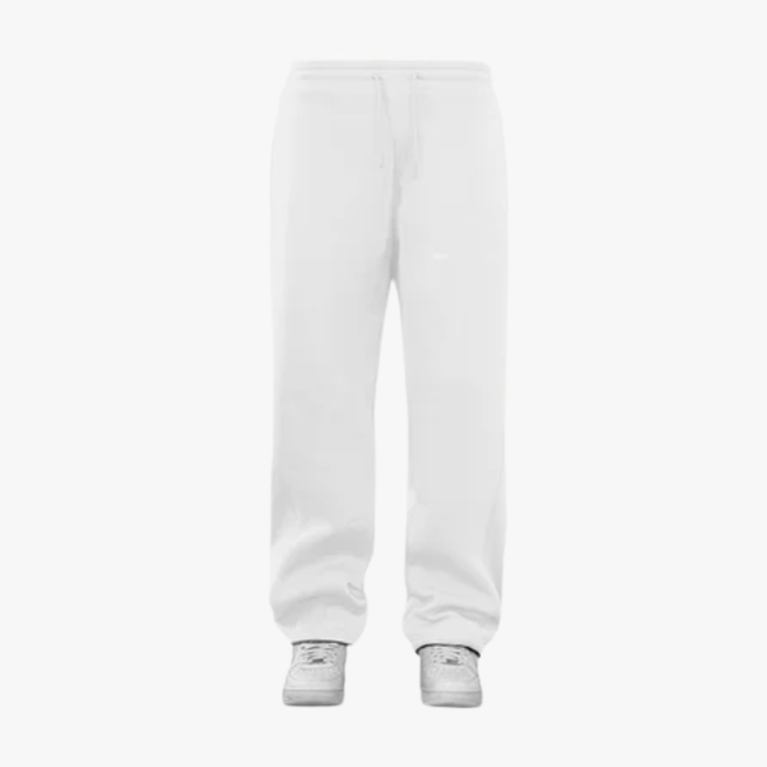 COLESICE white sweatpants - clean, crisp streetwear crafted for premium comfort and standout vibes.